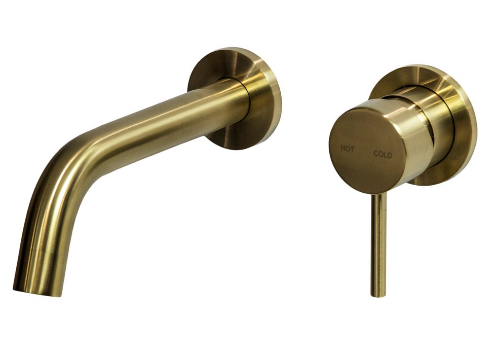 Millennium Cioso Wall Basin Set V2 Pin Down - Modern Brass