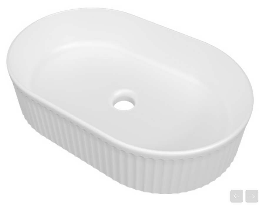 Timberline Oval Fluted Basin - Matte White