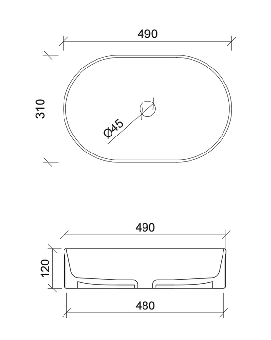 Timberline Oval Fluted Basin - Matte White