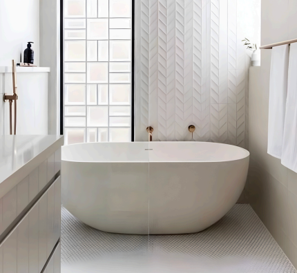 Pietra Bianca Bella Freestanding Bath - 1800mm