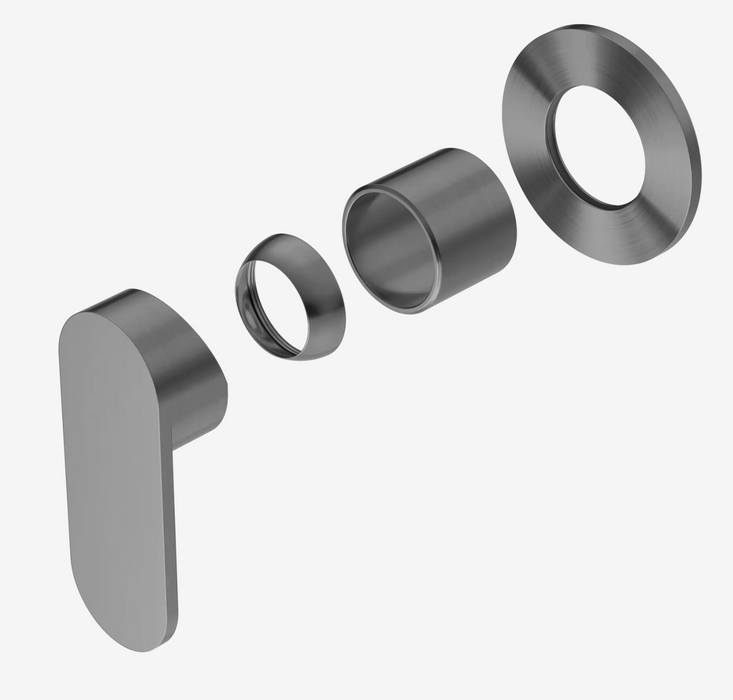 Nero Ecco Shower Mixer 80mm Round Plate Trim Kit Only - Gun Metal