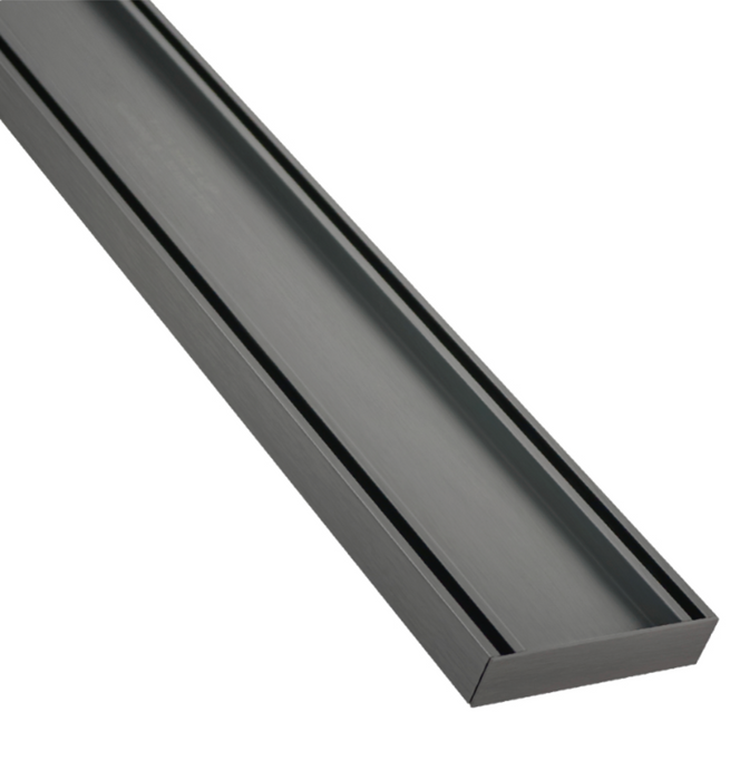 Lauxes Tile Insert Strip Drain - 21mm - 1000mm  - Gunmetal