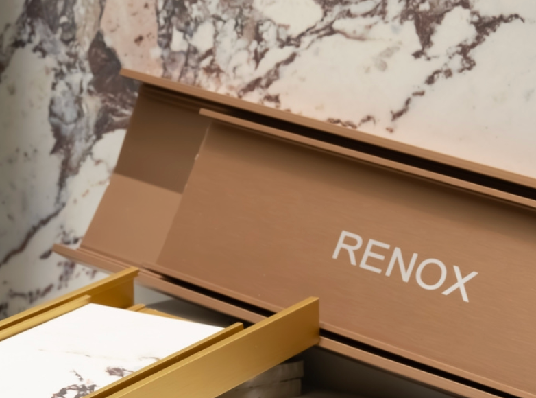 Renox "V" Drain Tile Insert Kit 21mm - 1M Brushed Copper