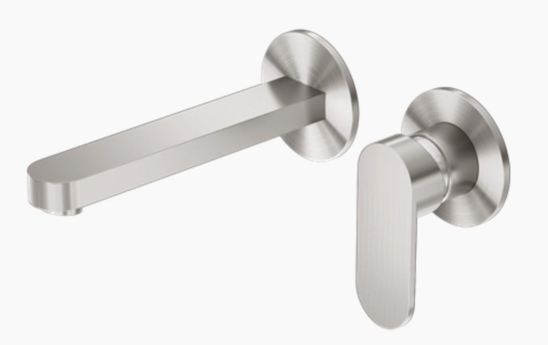 Nero Ecco Basin/Bath Mixer Set Seperate Plates - Brushed Nickel