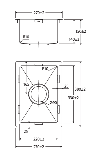 Fienza Hana 10L Single Kitchen Sink- Rugged Brass