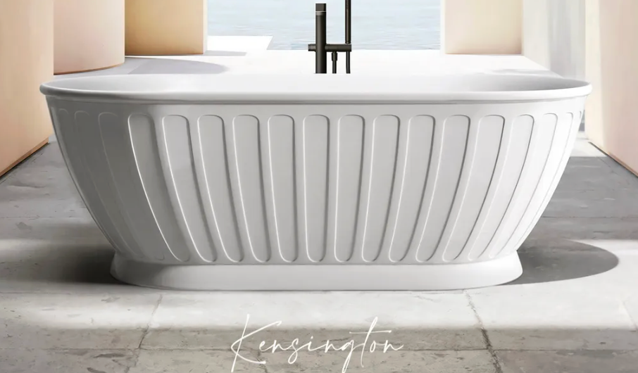 Otti Attica Kensington 1500 Gloss White Bath with Overflow