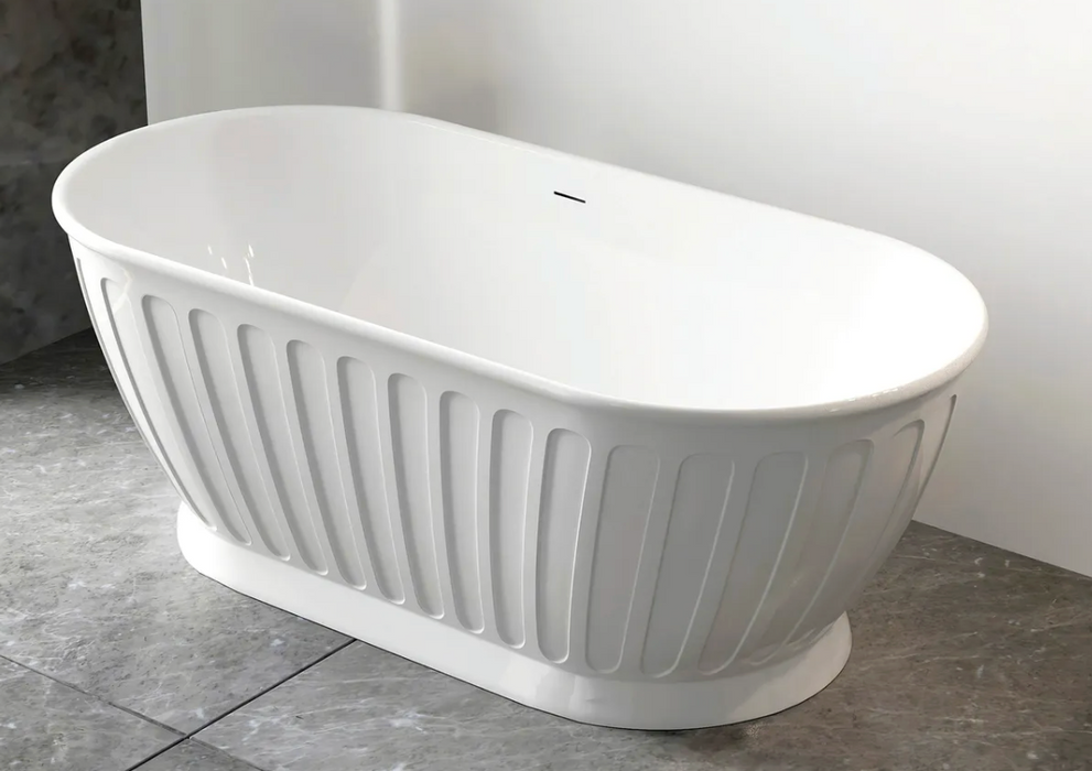 Otti Attica Kensington 1500 Gloss White Bath with Overflow