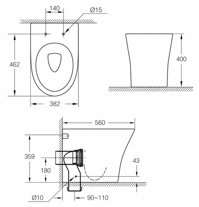 American Standard Signature Hygiene Rim BTW with Std Seat