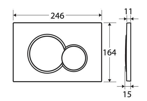 Fienza Sigma Round Button Flush Plate - Brushed Copper