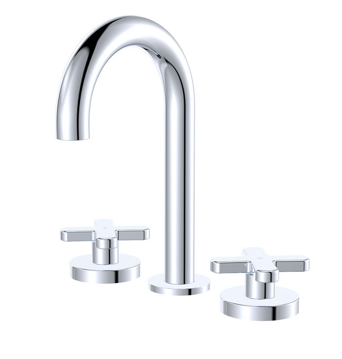 Fienza Kaya Round Hob Set - Cross Taps - Chrome