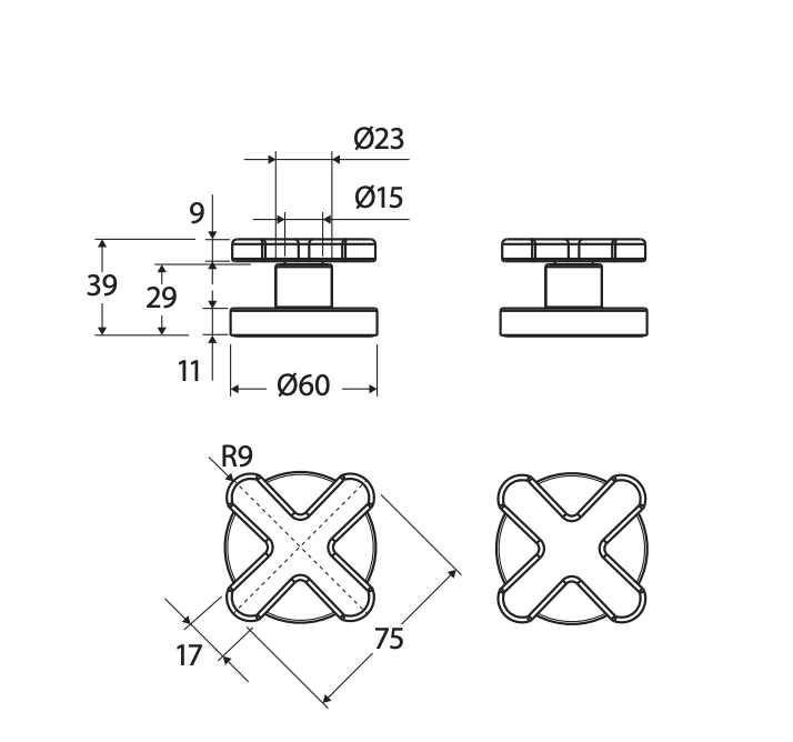Fienza Kaya Cross Wall Taps -  Chrome