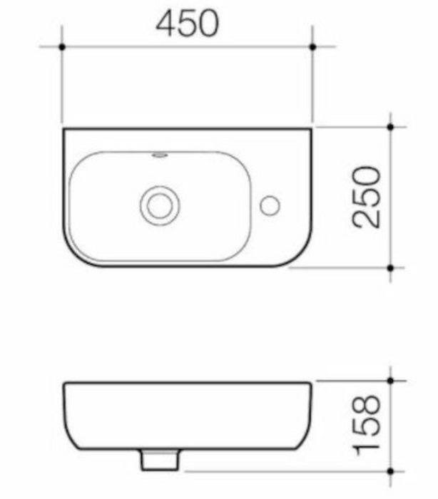 Caroma Luna® Hand Wall Basin  - 1 Tap Hole