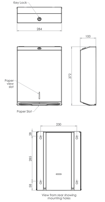 3 Monkeez Slimline Paper Towel Dispenser - Stainless Steel