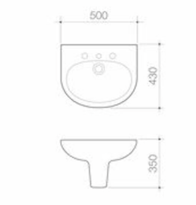 Caroma Integra Wall Basin - 1 Tap Hole