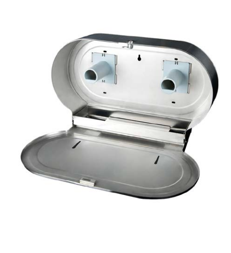 3 Monkeez Double Jumbo Toilet Roll Dispenser - Stainless Steel