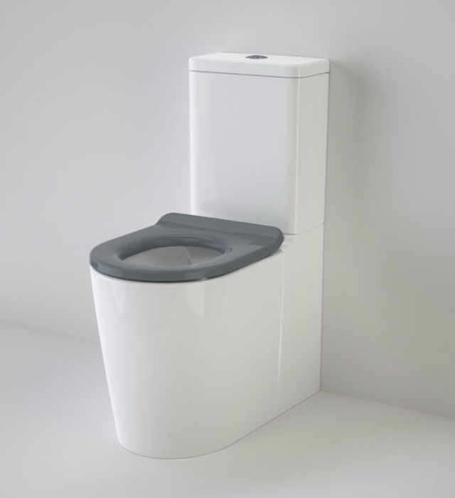 Caroma Liano Cleanflush® Easy Height Wall Faced Suite with Liano Care Single Flap Seat - Anthracite Grey (with GermGard®)