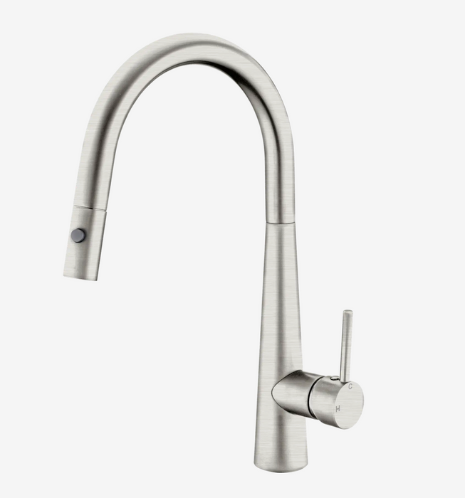 Nero Dolce Pull Out Sink Mixer With Vegie Spray Function - Brushed Nickel