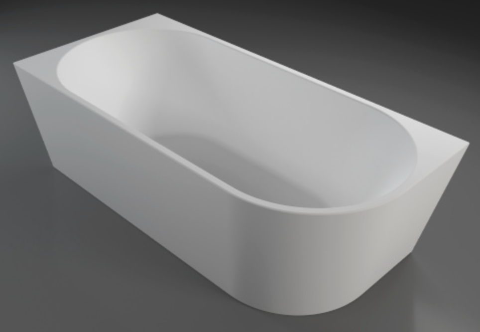 Millennium Cirna 1500mm LH Corner Bath- Matte White