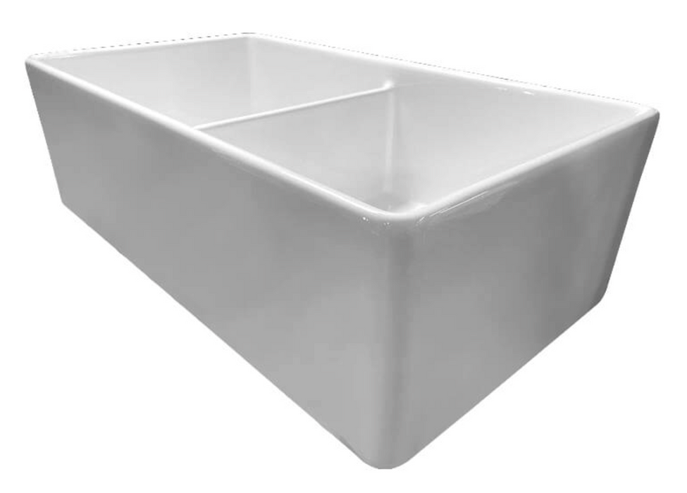 Turner Hastings Novi 84 x 46 Fine Fireclay Farmhouse Butler Sink - Gloss White