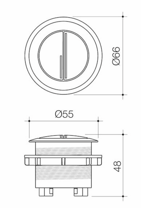 Caroma Bezel/Button Round Metal - Brushed Brass