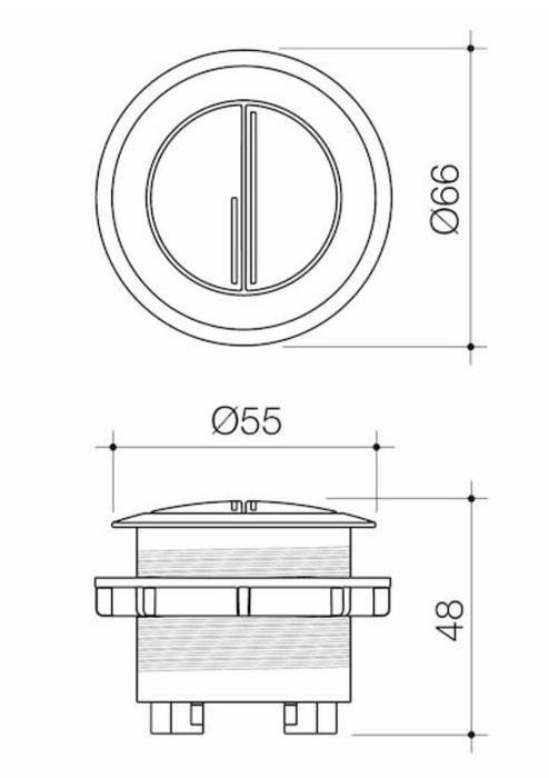 Caroma Bezel/Button Round Metal - Brushed Nickel
