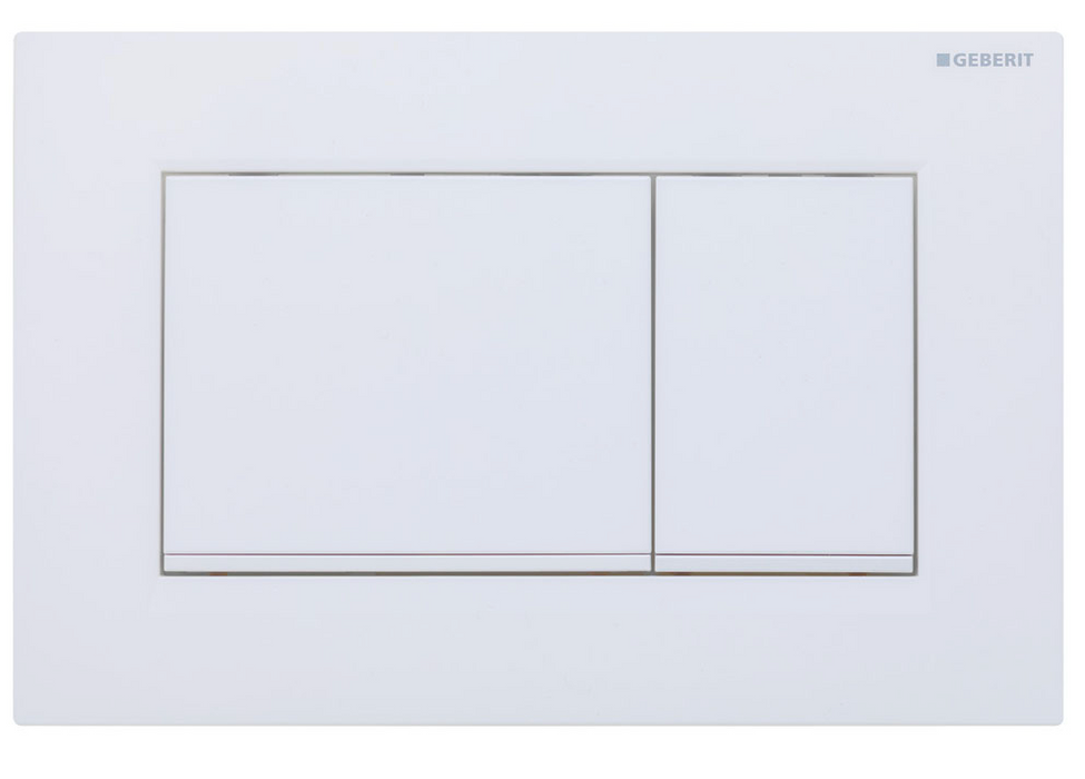 Fienza Geberit Sigma 30 Rectangular Button Flush Plate, Matte White