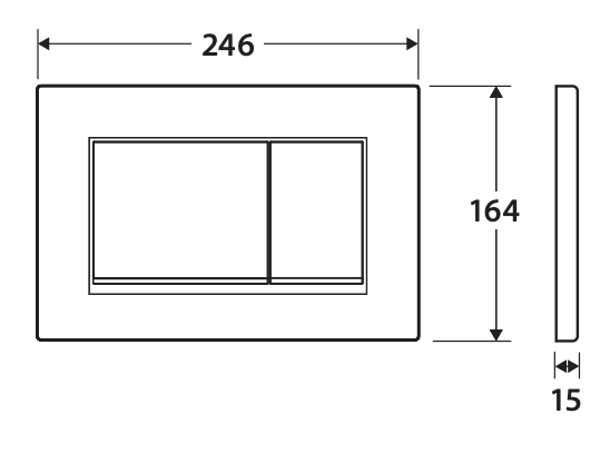 Fienza Geberit Sigma 30 Rectangular Button Flush Plate, Matte White