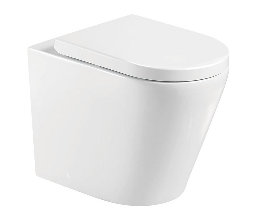 Fienza Aluca Tornado Flush Gloss White- Standard seat- Wall-Faced Pan & Seat only-