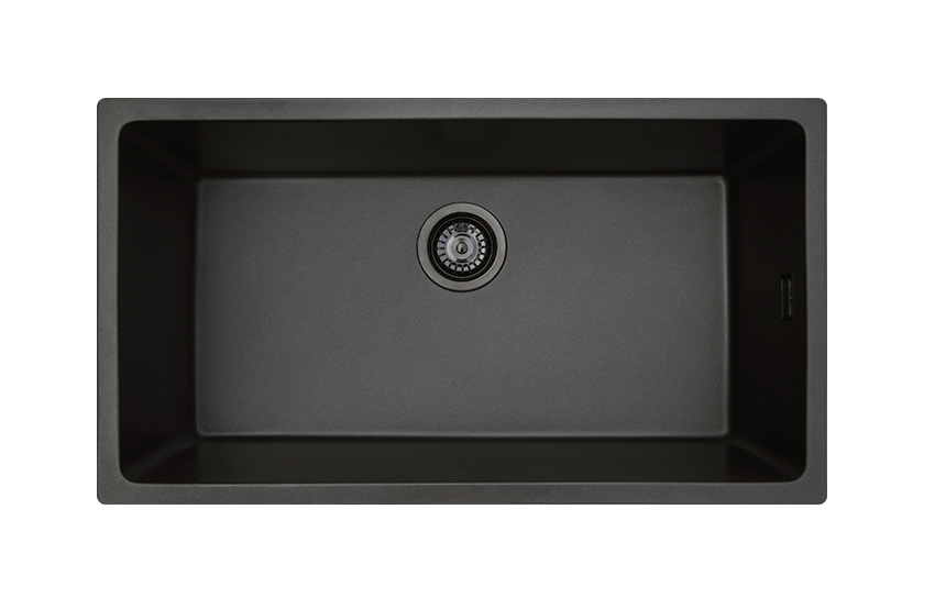 Fienza Kuro Granite 59L Single Bowl Kitchen Sink - Matte Black