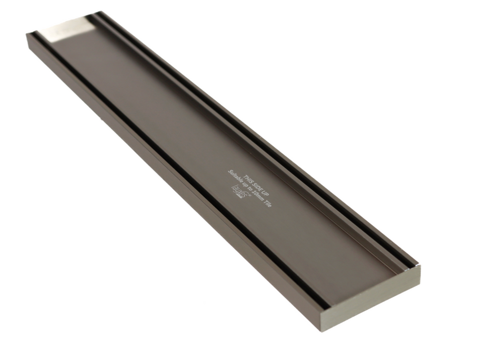 Lauxes Tile Insert Strip Drain Kit- 21mm - 1000mm  - Brushed Nickel