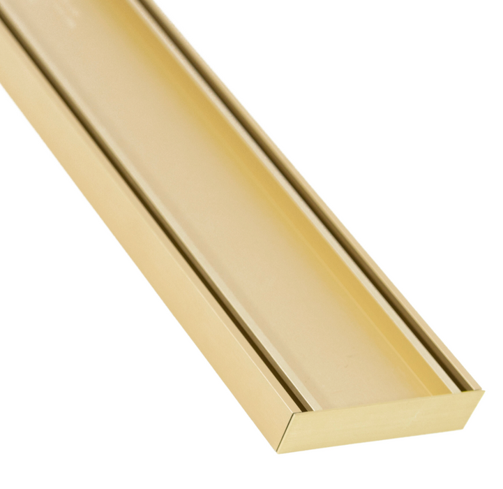 Lauxes Tile Insert Strip Drain Kit - 21mm - 1000mm  - Matte Gold