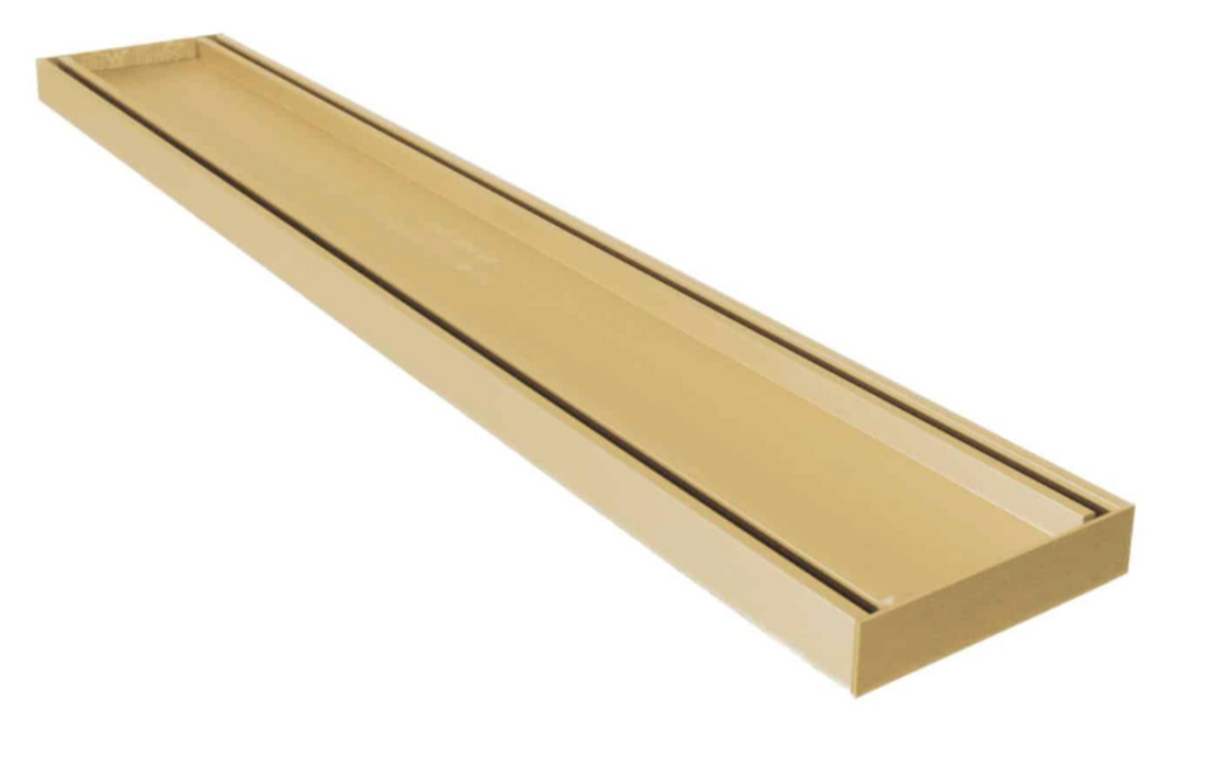 Lauxes Tile Insert Strip Drain Kit - 21mm - 1000mm  - Matte Gold