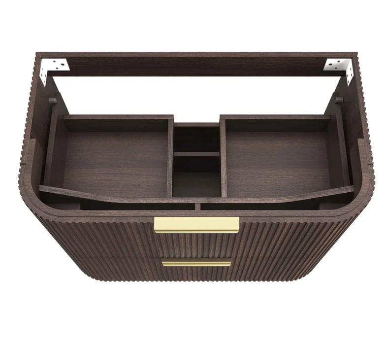 Otti Havana Fluted Vanity -  900mm - Sable Walnut