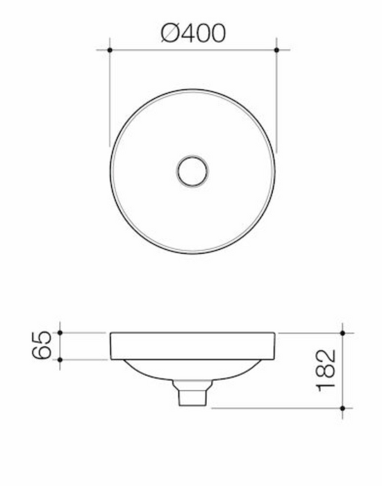 Caroma Liano II 400mm Round Inset Basin – Matte Speckled