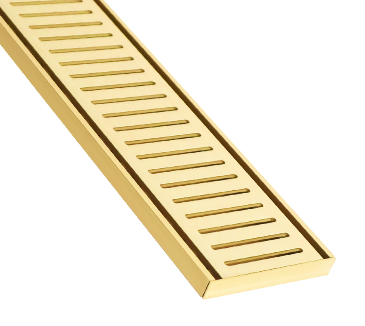 Lauxes NeXT Generation Strip Drain Channel - 14mm - 1000mm  - Brushed Gold