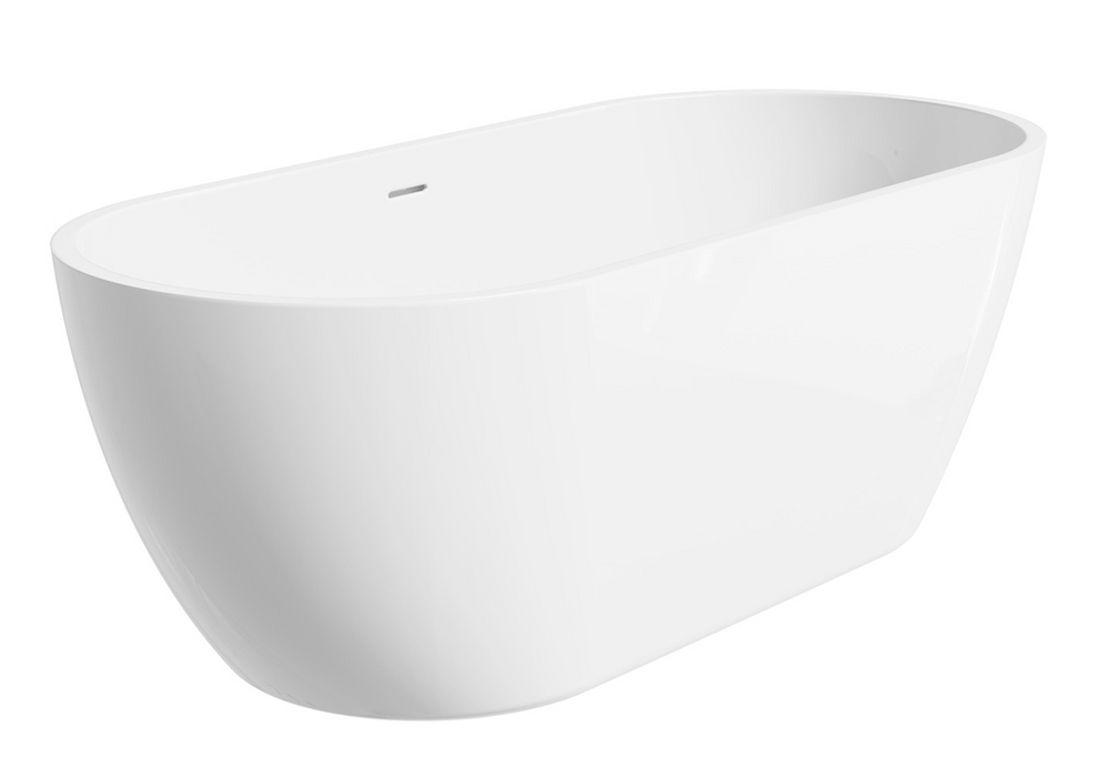 Fienza Koko Freestanding Acrylic Bath - With Overflow - Gloss White - 1680mm