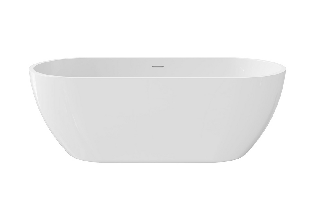 Fienza Koko Freestanding Acrylic Bath - With Overflow - Gloss White - 1680mm