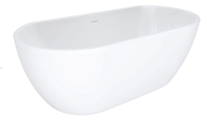 Fienza Dalia Back-to-Wall Acrylic Bath with Overflow, 1500mm