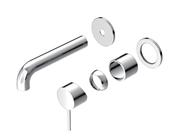 Nero Mecca Wall Basin/Bath Mixer Separate Back Plate 185mm Trim Kit Only - Brushed Nickel