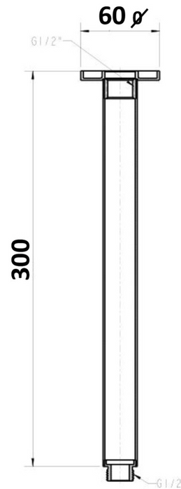 Millennium Akemi 300mm Ceiling Dropper Brushed Nickel
