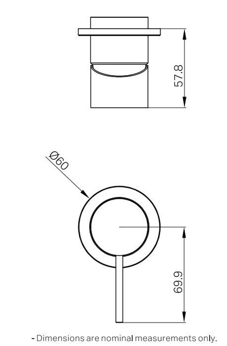 Nero Mecca Shower Mixer 60mm Plate Trim Kit only - Brushed Nickel