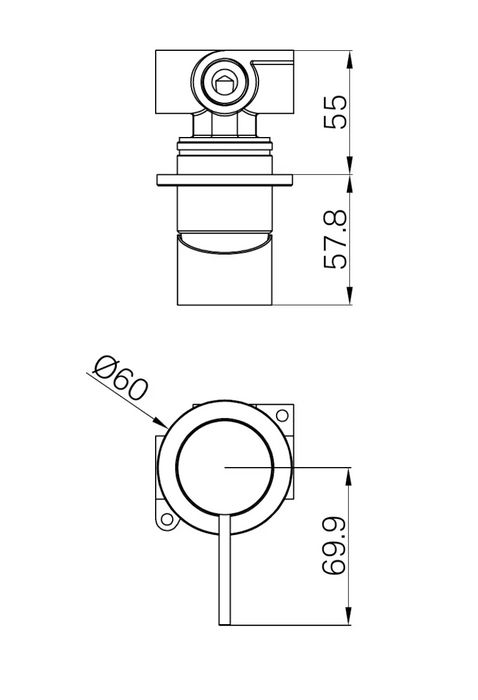 Nero Mecca Shower Mixer 60mm Plate-  Brushed Nickel