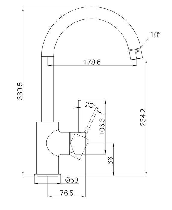 Nero Mecca Kitchen Mixer - Brushed Nickel
