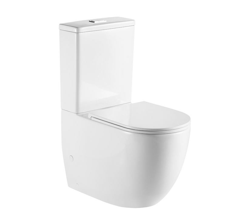 Fienza Joli Tornado Flush Back-to-Wall Toilet Suite - Gloss White - Slim Seat - R & T Cistern - S Trap 90- 160mm