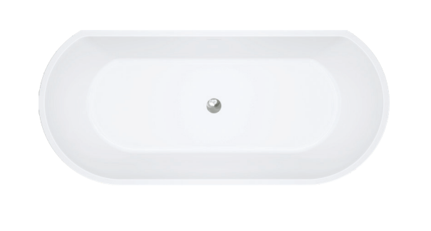 Fienza Dalia Back-to-Wall Acrylic Bath - With Overflow - 1700mm
