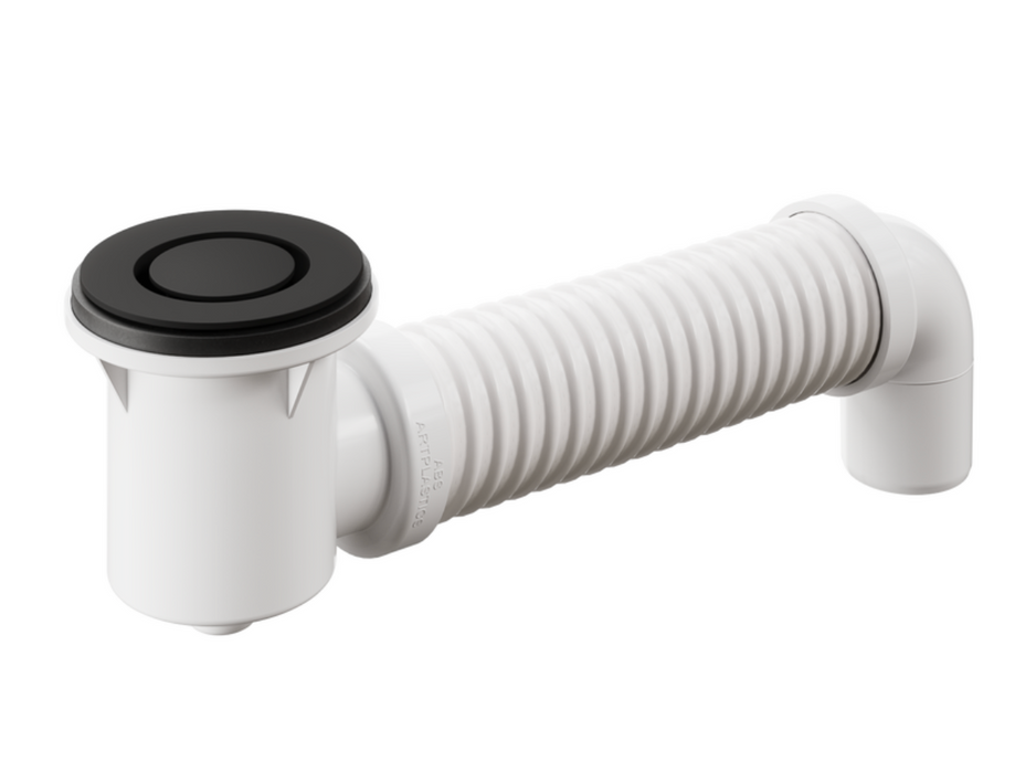 Art Australia Bath Bend Pop Down with Connector - Matte Black