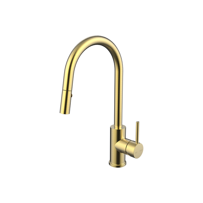 Cali Sink Mixer With Pull-Out Spray - Brushed Brass