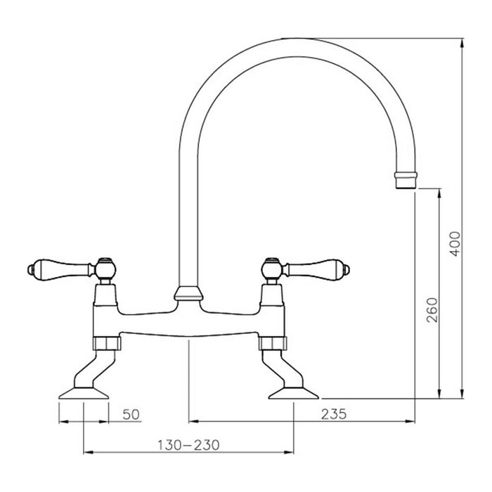 Turner Hastings Ludlow Bridge Sink Mixer - Brushed Nickel SALE