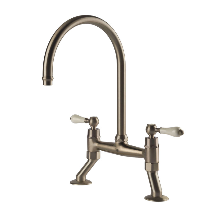 Turner Hastings Ludlow Bridge Sink Mixer - Brushed Nickel SALE