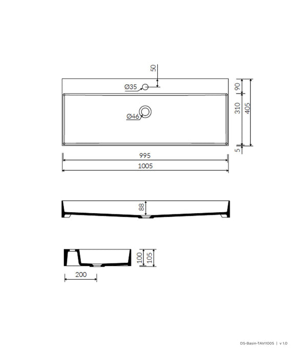 Tavi 1005 Basin - Matte White